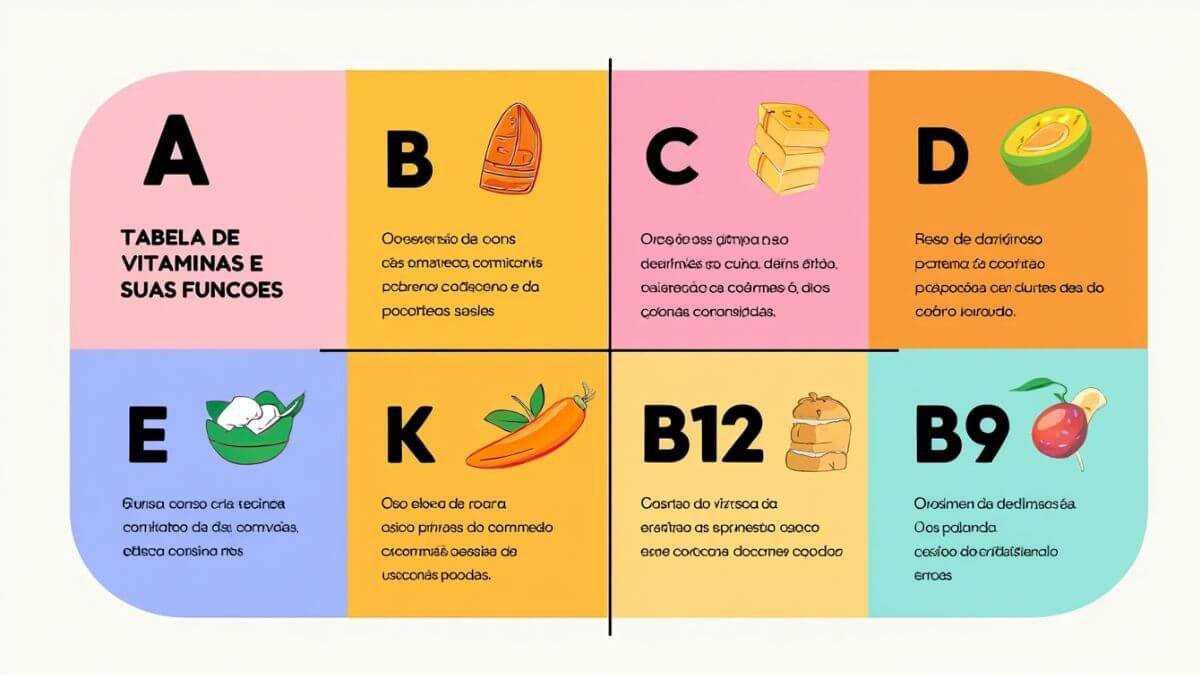 tabela de vitaminas e suas funções