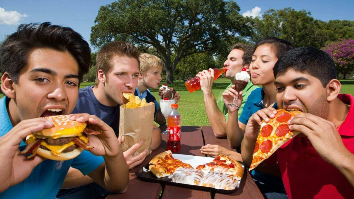 alimentos não saudáveis